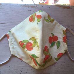 Adult size cherry print mask in Green