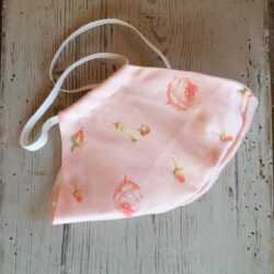 Age 10-18 pretty silk and cotton rosebud mask in pink